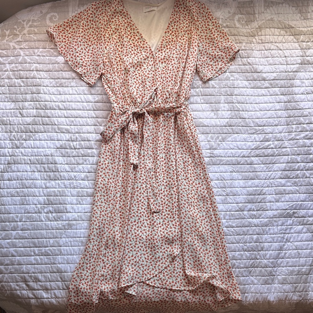 Sienna Sky Cream and Orange Floral Midi Dress